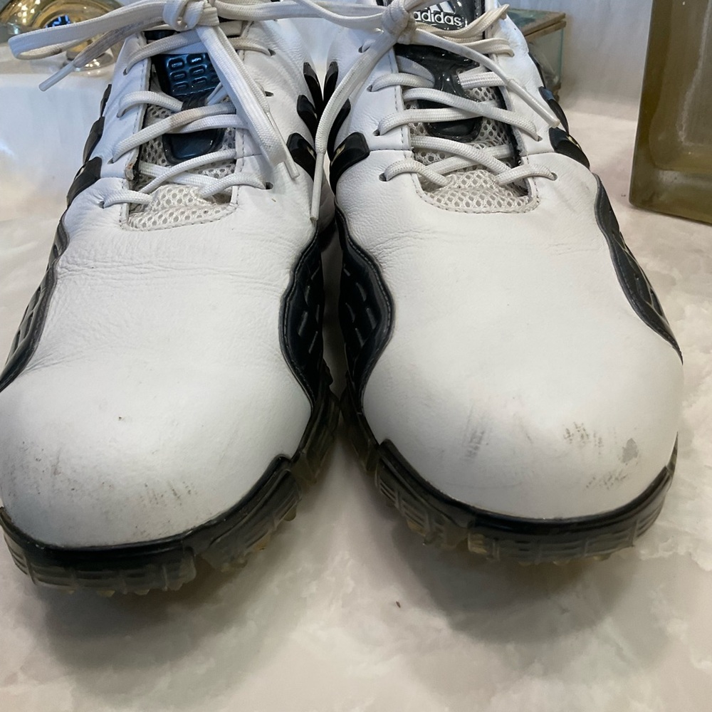 Adidas Grip Zone Golf Shoes, Men’s Size 12, Leather, Black & White - Picture 6 of 13